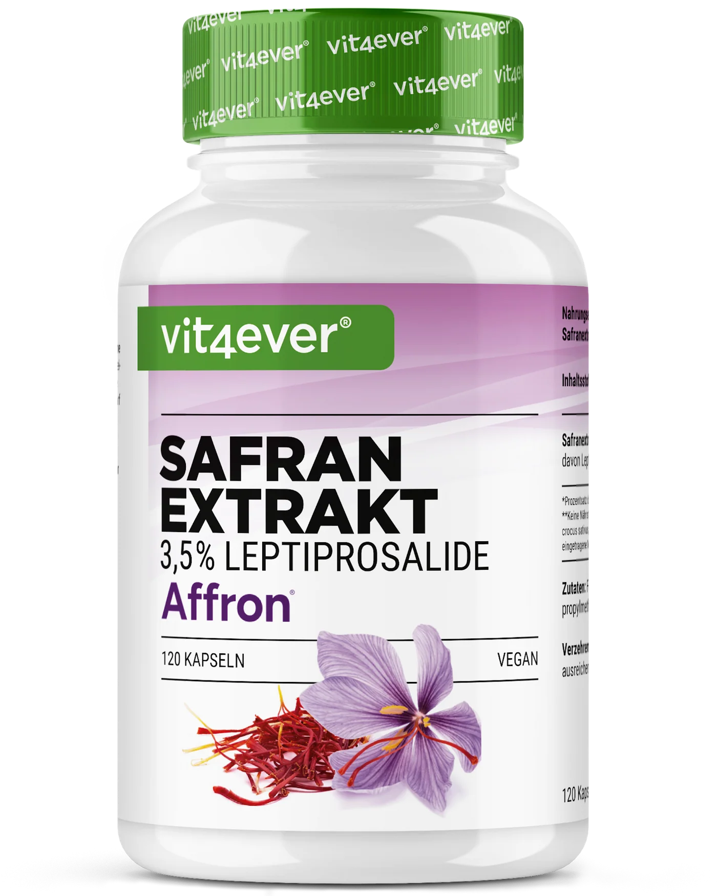 Produktdose von vit4ever Safran-Extrakt